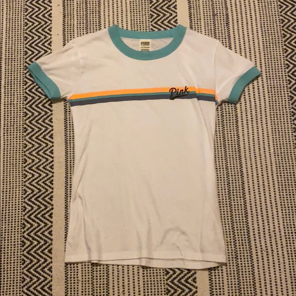 white PINK tee